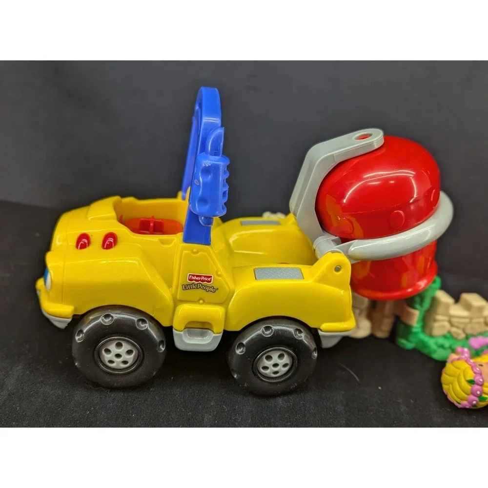Lot of Mattel Fisher-Price Little People Fire Truck Concrete Mixer Car Princess